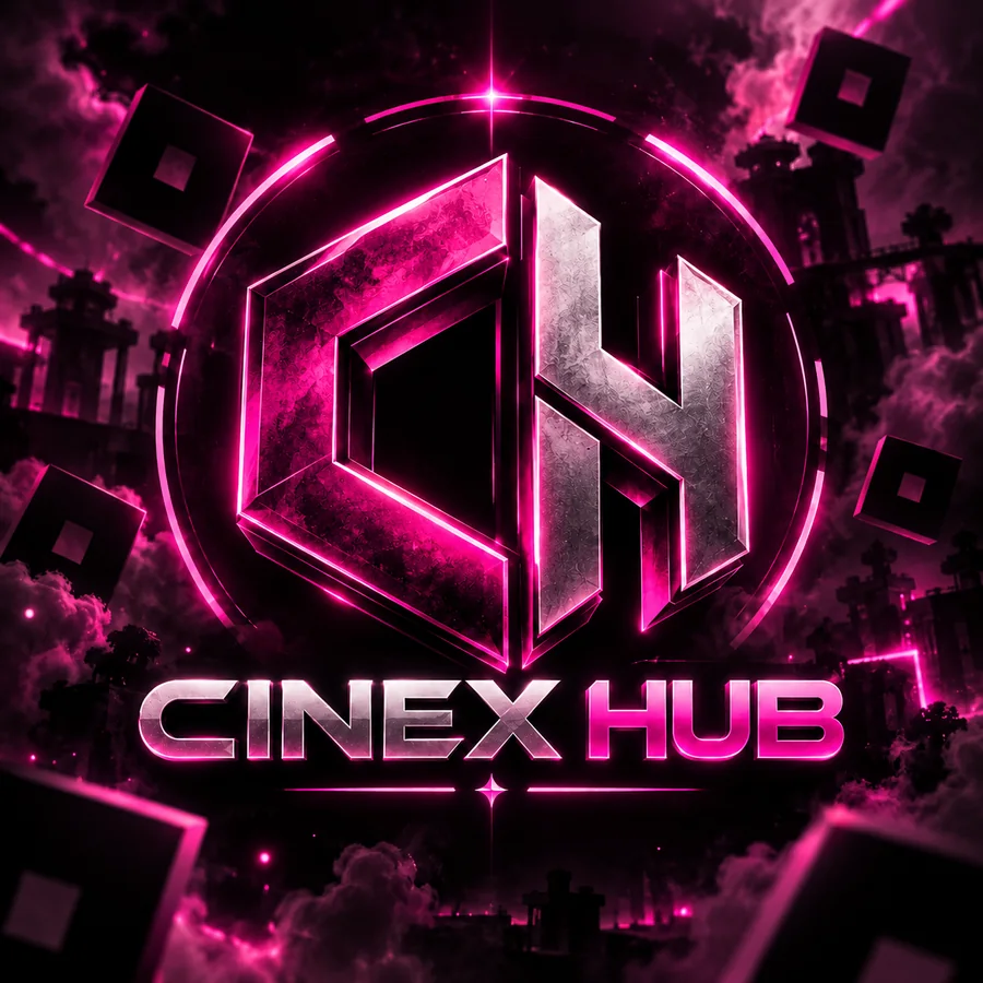 Cinex Hub pink neon logo with CH emblem